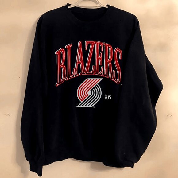 Vintage Portland Trail Blazers Logo Portland Trail Blazers Basketball Sweatshirt - Picture 1 of 2